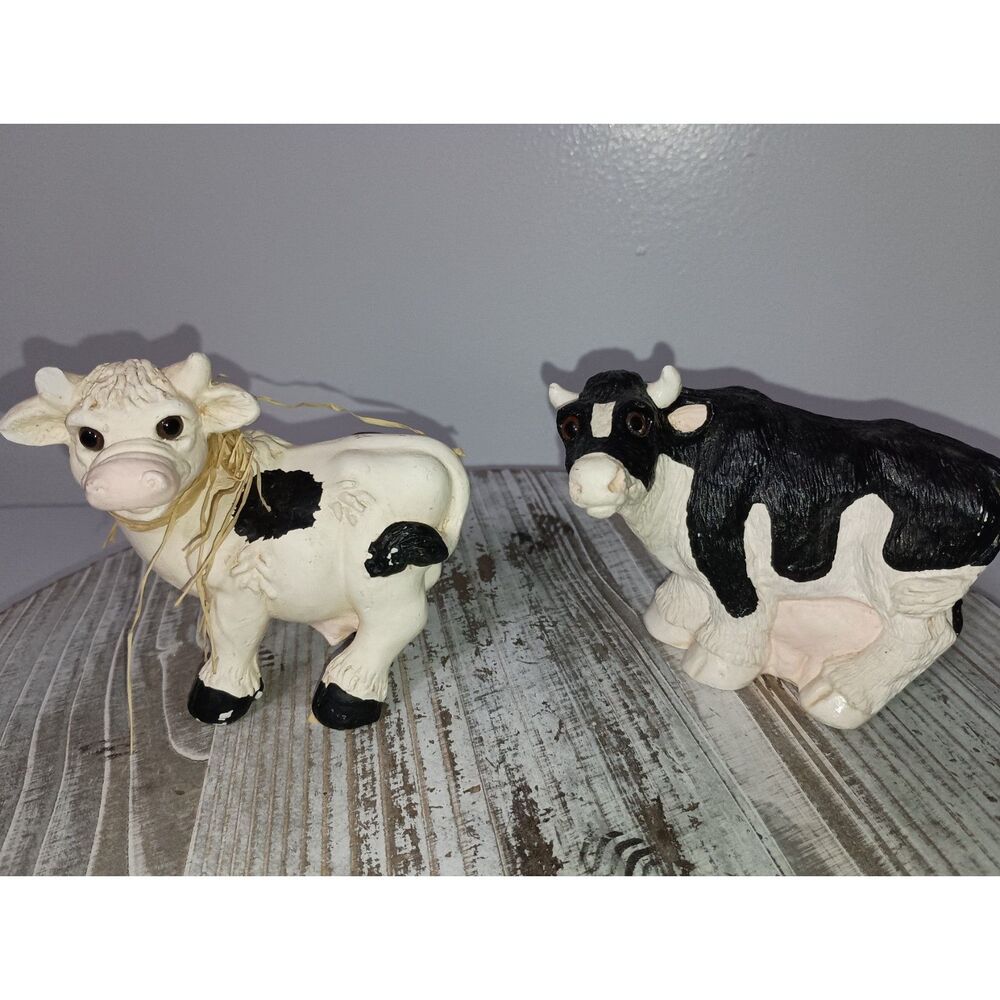 Vintage Black & White Cows: One-Stone Critters Holstein SC-106 USA / One-Unknown